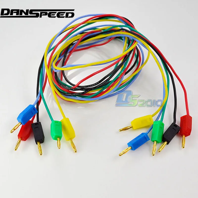 

5 Pcs 2mm Mini Banana Male Plug Test Cable Connecter Adaptor 1M 3FT Length 5 Colors