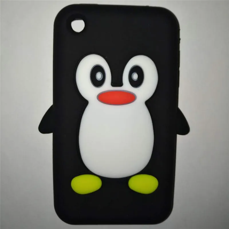 

Cute 3D Cartoon Penguin Soft Silicone Case For iPhone 3GS Back Cover Skin