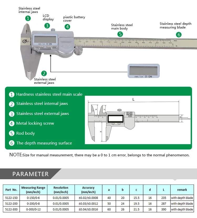 0-150 мм IP67 цифровой штангенциркуль со степенью водонепроницаемости Нержавеющая сталь высокой точности хорошее качество траммель для линейка