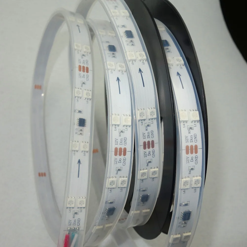 5m DC24V SM16703 IC (аналогичен WS2811 IC) 60 Светодиодный s/m (10 pixes/m) белая печатная плата