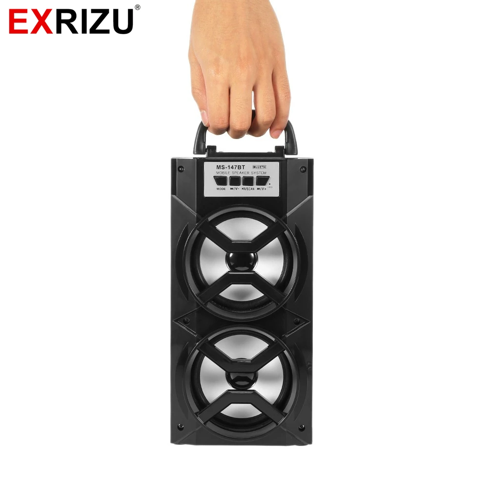 EXRIZU MS 147BT LED Light Wireless Bluetooth Portable Hand Speaker High Power FM Radio Audio font