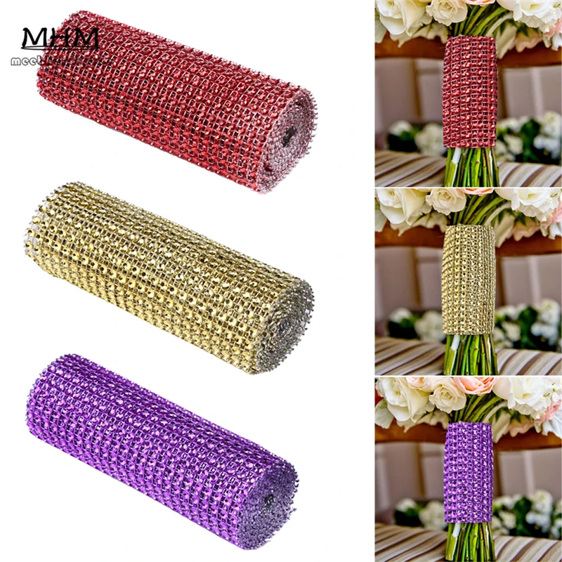 Diamond-Mesh-Wrap-Cake-Roll-Tulle-Bling-Crystal-Rhinestone-Rib-Party-Supplies-