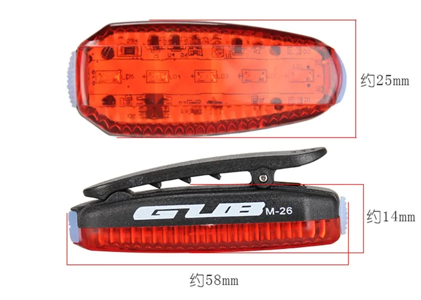 Excellent GUB M-26 MTB Bike Bicycle Leg Arm Led Light Outdoor helmet Cycling Running light lamp 100 lumens 5pcs LED USB rechargeable light 5