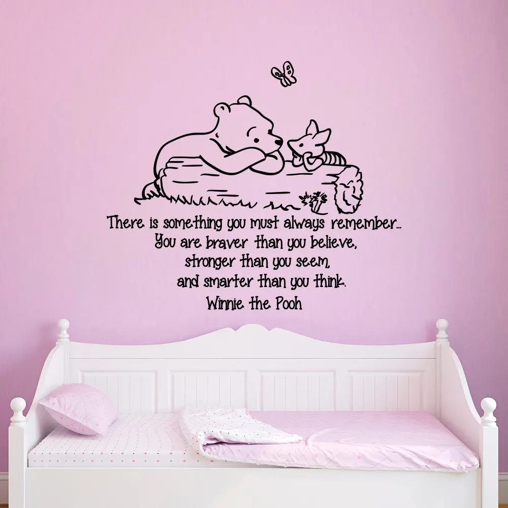 Autocollant Mural Winnie L Ourson Citation Autocollant Pour Chambre D Enfant Jw078a Aliexpress