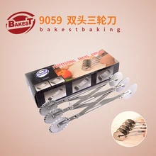 BAKEST с двойной головкой 3-х колесный Пособия по кулинарии инструмент Нержавеющая сталь миксер для теста ролики Кондитерские высечки