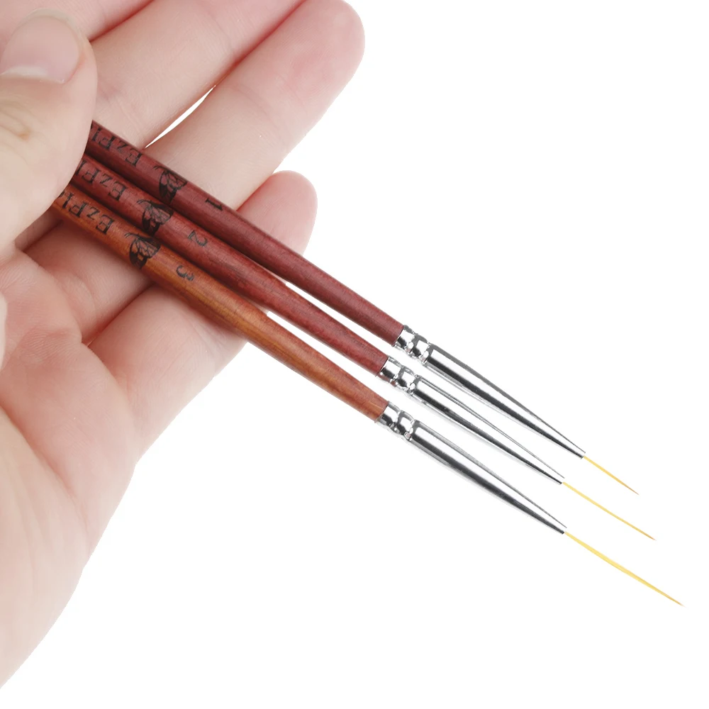 

3 Size Nail Art Liner Painting Pen Brush Set Gel Polish Tips Line Flower 3D DIY Design Lining Drawing Image Printing Beauty Tool
