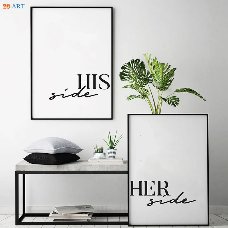 Modern Art Romantic Couple Prints Poster Quotes Canvas Painting
