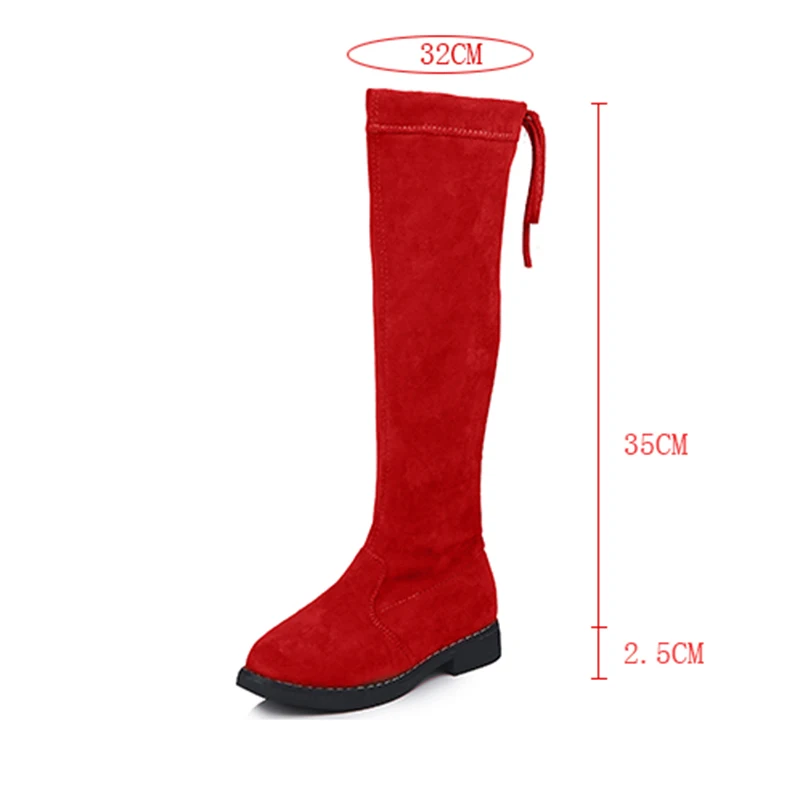 Alta com as Meninas de Pele Sapatas dos Miúdos Botas para Meninas Outono Inverno Meninas Botas Crianças Bota Princesa Over-the-knee Vestido Moda 5 Mamãe e Bebê