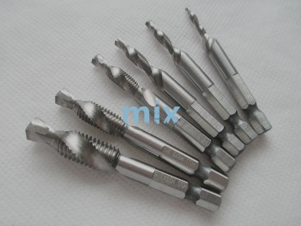 Метчики ручные Fixmee M3/M4/M5/M6/M8/M10 6 шт. с шестигранным хвостовиком винт из