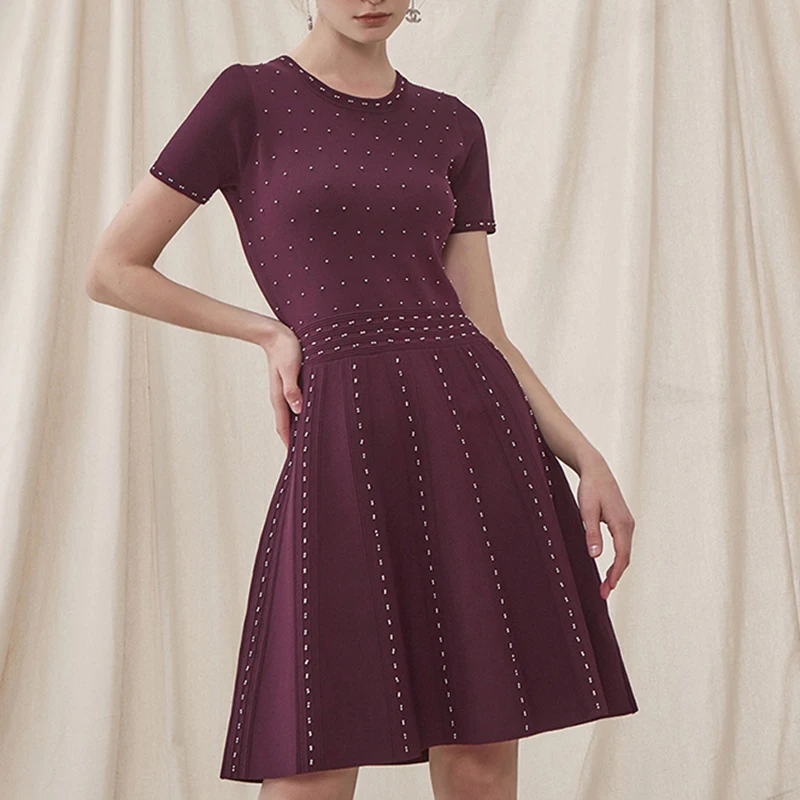 Robe femme элегантное вязаное платье женское 2019 летнее роскошное свитер с коротким