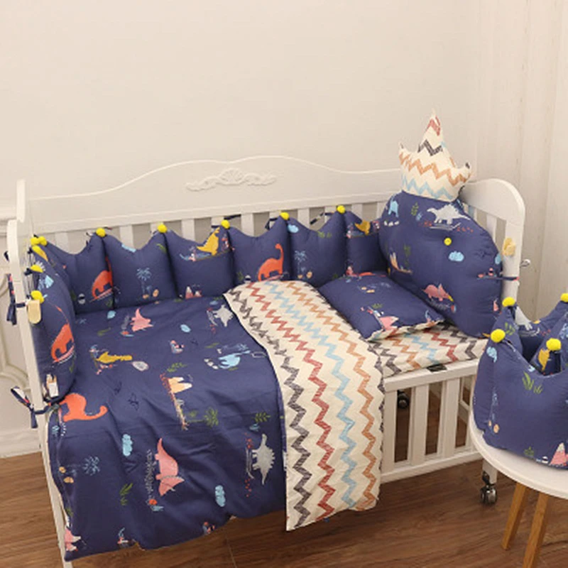 US $138.28 9pcsSet Baby Cot Bedding Set Includes BumpersSheetQuiltPillow Breathable Cotton Baby Bedding Set Baby Girls Boys Bed Linen