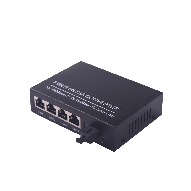 1 pair 4 Channel Single mode single fiber media converter optical