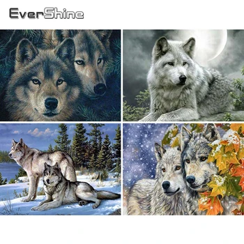 

Evershine DIY Diamond Painting Wolf Diamond Mosaic Animal Full Set Rhinestone Pictures Diamond Embroidery Home Decoration Gift
