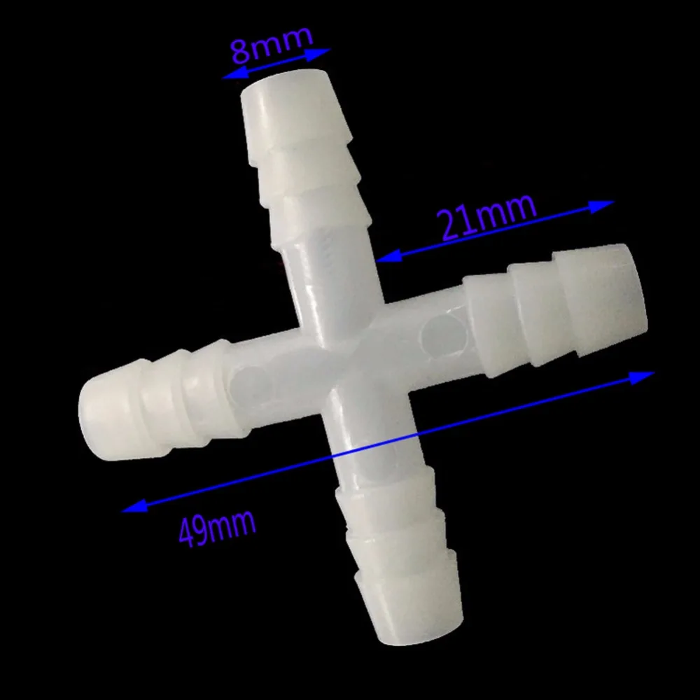 20 шт. 8 мм 4 способ Крест колючей тройник соединитель делитель воды орошения фитинг для садового шланга садовая система полива теплицы