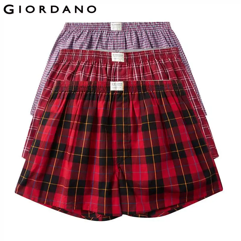 Economici Giordano Uomini Boxer 3 pack Multi Colore Boxer Degli Uomini 100% Cotone di Sesso Maschile Biancheria Intima Confortevole Boxer horts Uomini Calzoncillo Hombre
