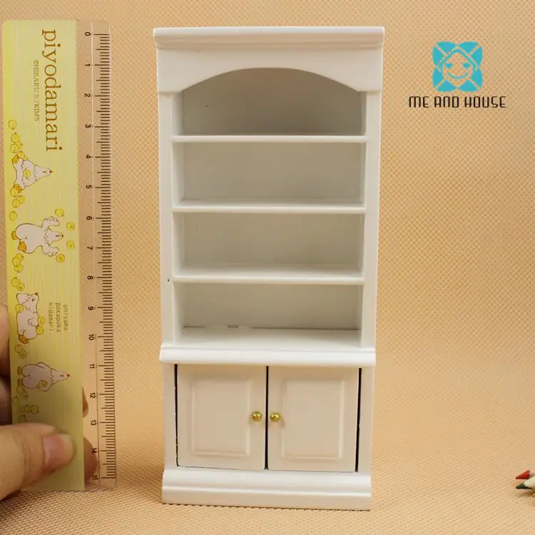 1:12 Кукольный домик Obitsu 11 миниатюрная деревянная мебель современный белый Кукольный дом деревянная гостиная книжный шкаф книжная полка
