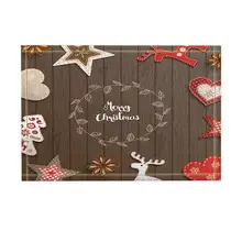 Рождественский Декор мульти-стиль рождественские открытки против деревянной доски коврик для ванной нескользящий коврик для пола EntrywaysDoor коврик