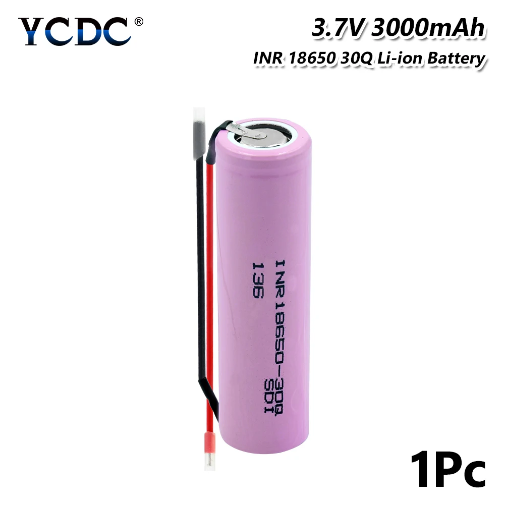

INR 18650-30Q Li-ion 20A Battery 3000mAh electronic cigarette rechargeable batteries high-discharge high current + DIY Linie