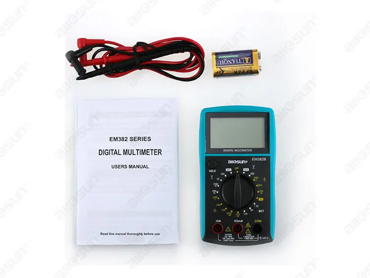 LCD Display Professional Electric Handheld Tester Meter Digital Multimeter DC AC Voltmeter Continuity Battery Diode EM382b digital multimeter multimeter tester
