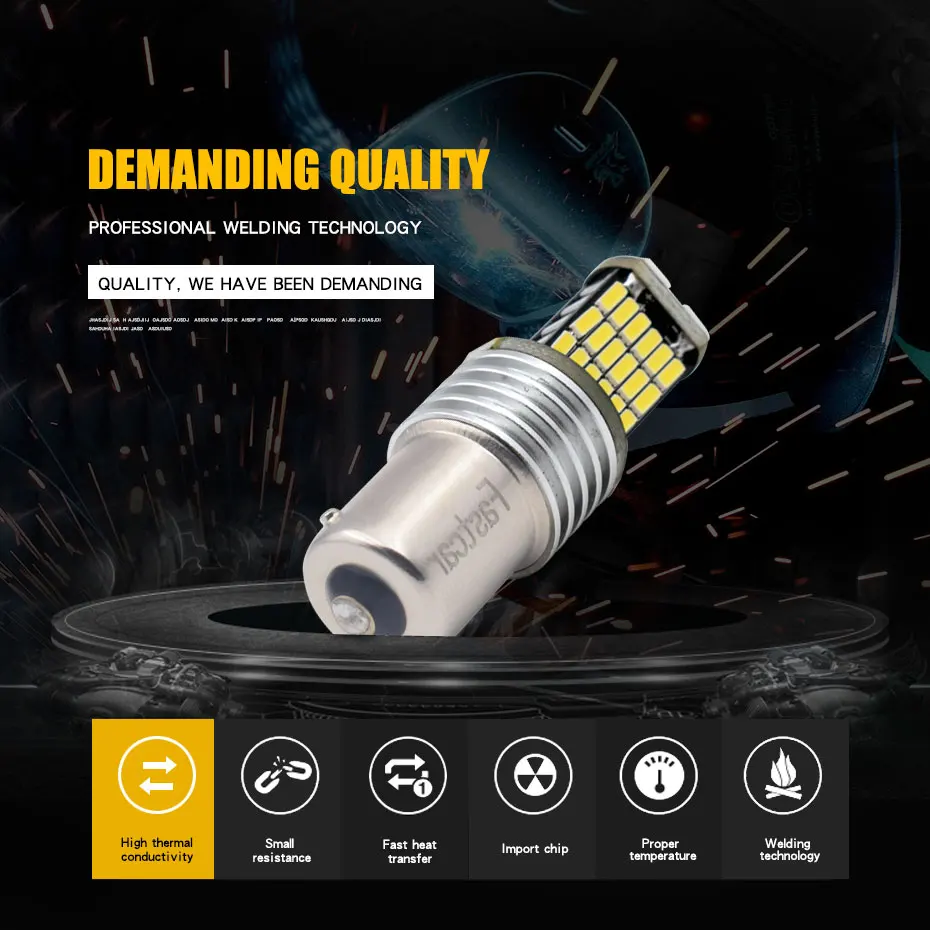 10X 12В 24В автомобильные светодиодный ные лампы 1156 P21W BA15S 45 S 4014 45SMD