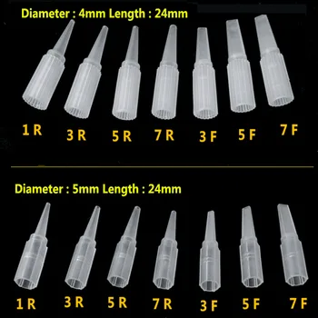 

100pcs 5F 4mm Sterile Permanent makeup Eyebrow Lip Tattoo Tips Disposable Permanent Eyebrow Makeup Needles caps Kits Supply