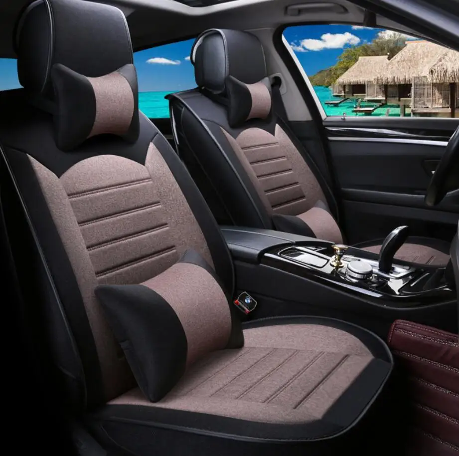 

pu leather linen car seat cover for hyundai getz solaris Elantra Tucson veloster creta i20 i30 ix35 i40 Car accessories