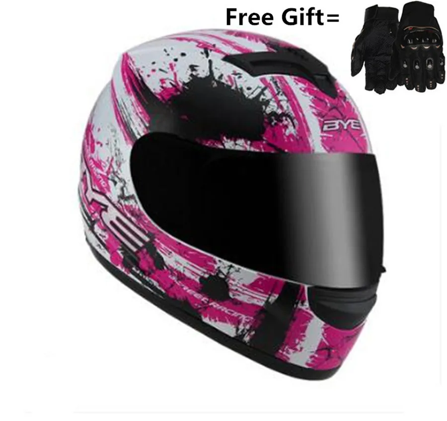 

BYE brands helmet Full Face Helmet (Flat Black with Graphic, XX-Large) with one more goggle for free gift M L XL XXL