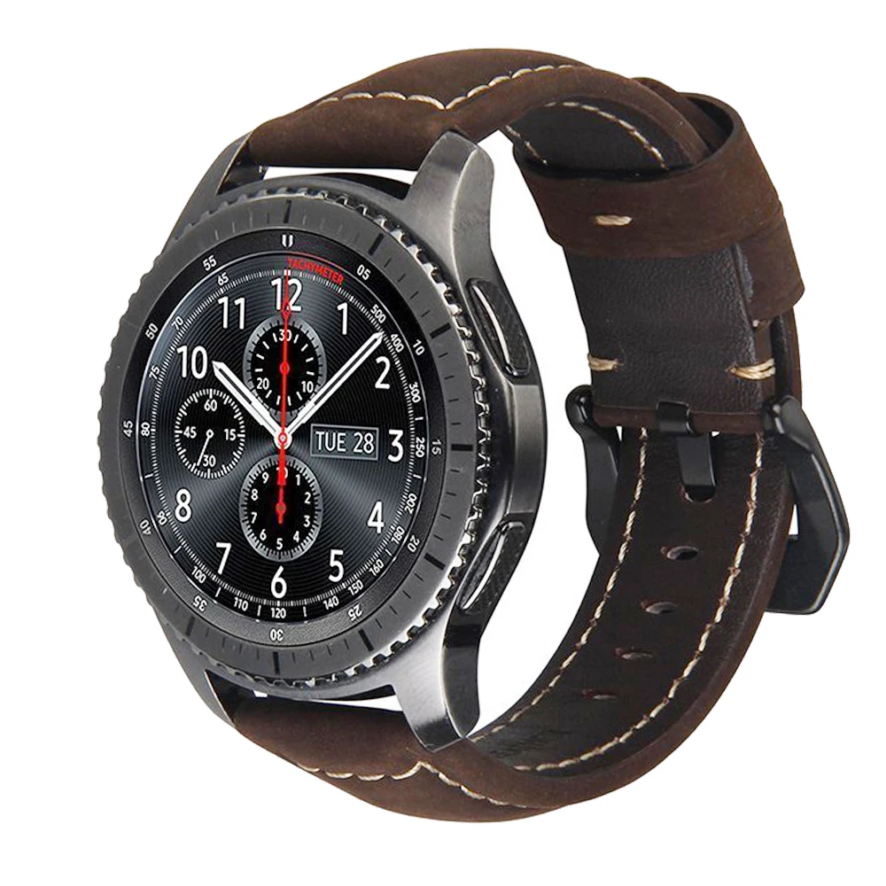 Gear S3 часы Роскошный кожаный ремешок Ремешок Замена качества браслет для samsung gear S3/Galaxy 46 мм Смарт-часы