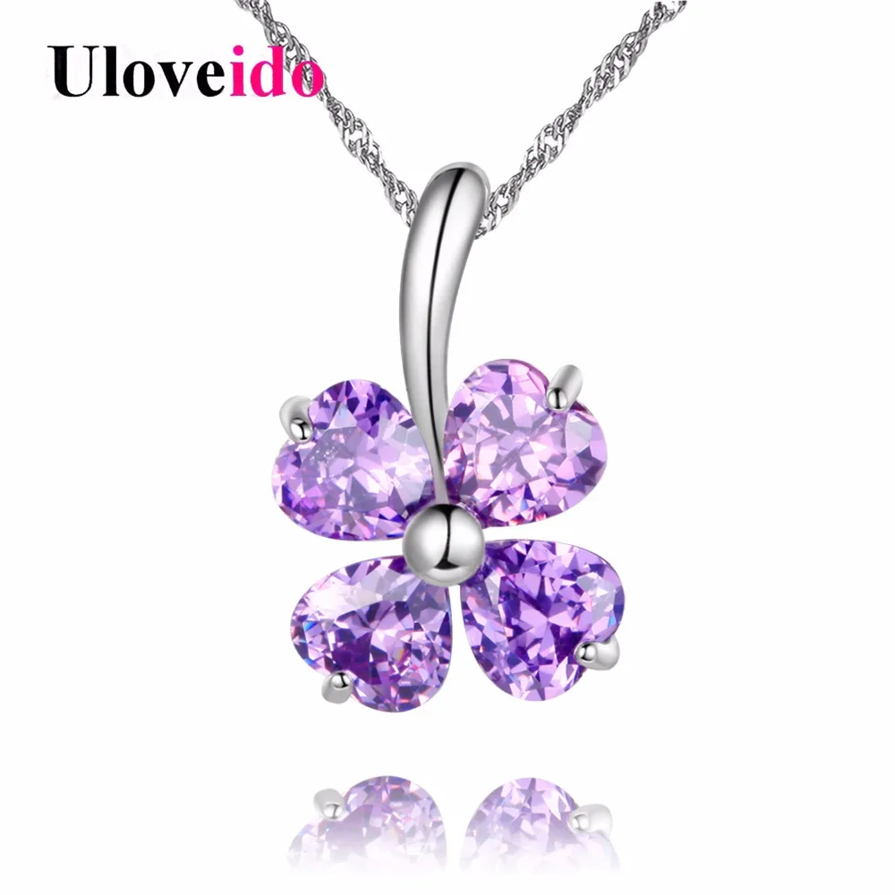 Purple flower necklace Clearance