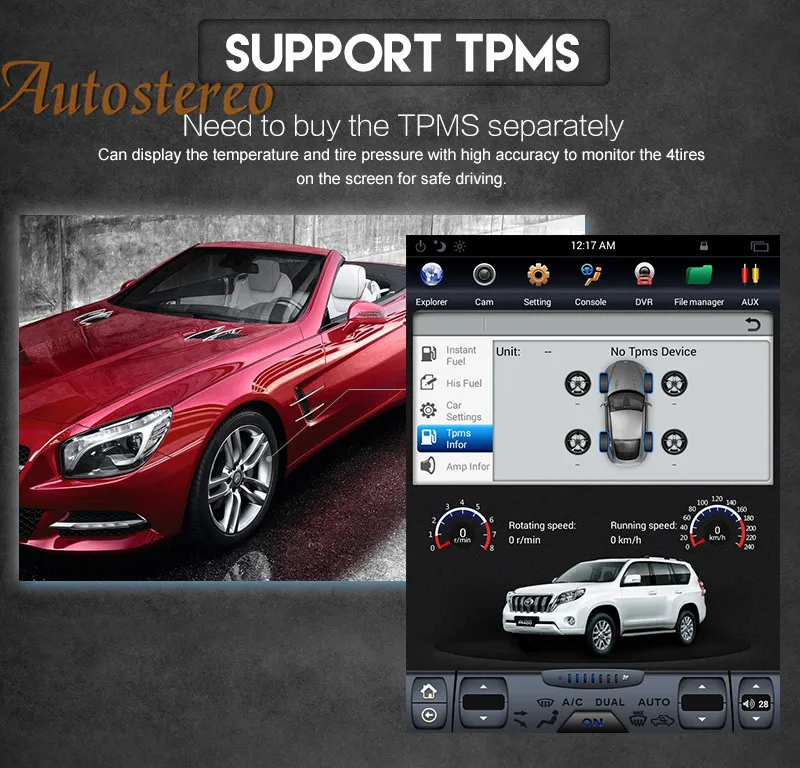 Top Android 9.0 Tesla style Car GPS Navigation For TOYOTA Land Cruiser Prado 150 2014-2017 headunit multimedia radio tape recorder 20