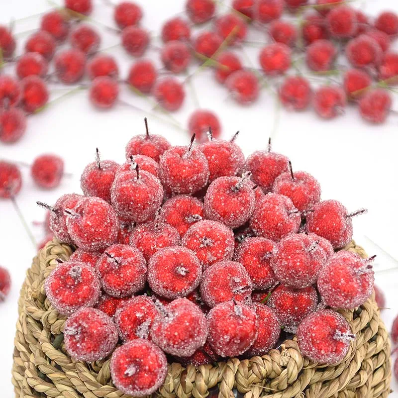 10pcs 2cm Mini Fake Berries Artificial Flower Cherry Fruit Bouquet Wedding Birthday Party Decoration DIY Wreath Craft Supplies