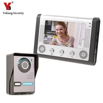 

Yobang Security 7 inch TFT LCD Color Video door phone Intercom Doorbell System Kit IR Camera doorphone monitor door intercom