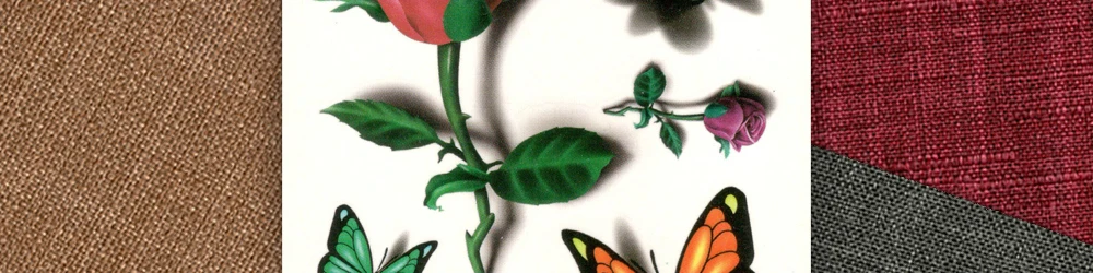 Красная роза Поддельные Временные татуировки переводные Красочные бабочки наклейки для женщин и мужчин красота сексуальное боди-арт живая песня X414