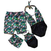 mujer, женский, мужской, детский Семейный комплект, парный купальник, бикини, мужские пляжные шорты, плавки, пляжная одежда, купальный костюм