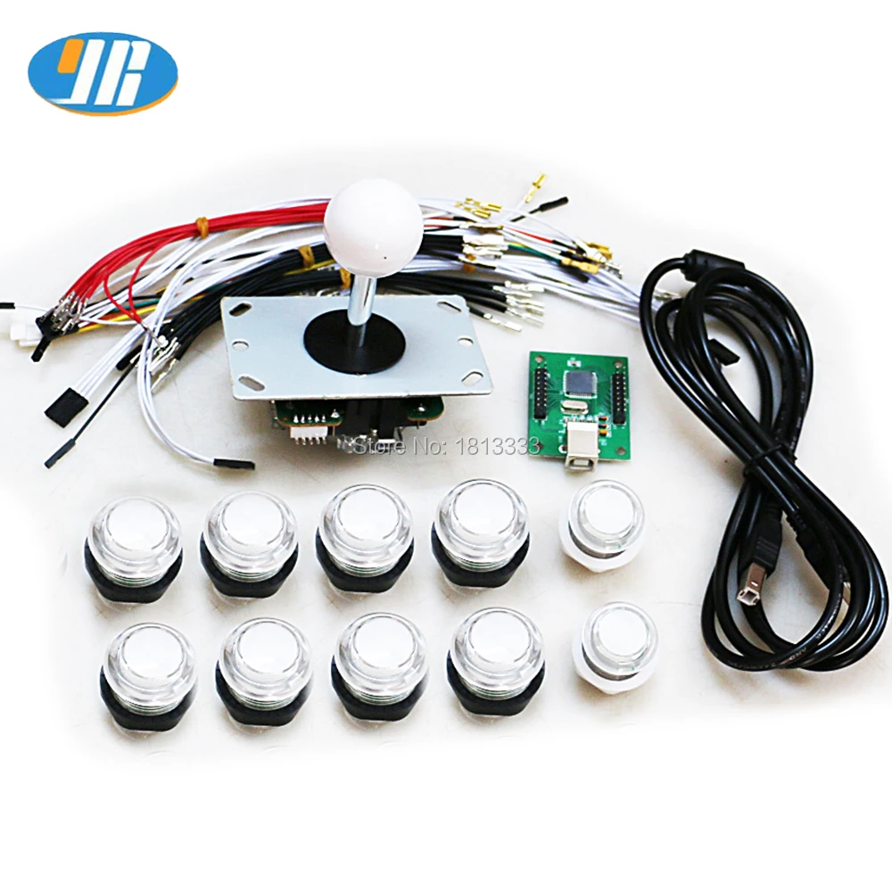 

One Player Arcade Kit DIY Parts For Original Sanwa Joystick 5V illuminated LED Push Button PC PCS 2 In 1 USB Encoder