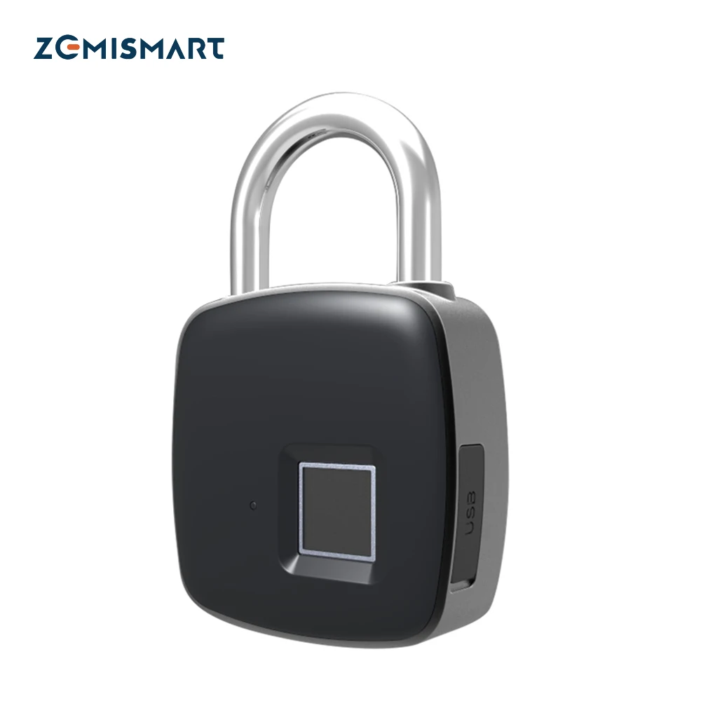 

USB Rechargeable Smart Keyless Fingerprint Lock IP65 Waterproof Anti-Theft Security for Padlock Door Luggage