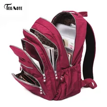 TEGAOTE, школьный рюкзак для девочек-подростков, Mochila Feminina, женские рюкзаки, нейлоновый водонепроницаемый повседневный рюкзак для ноутбука, женский рюкзак