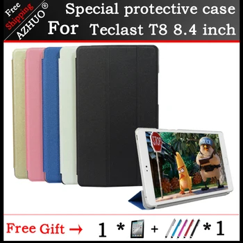 

Original fashion Ultra-thin Three Folding PU Leather Case stand cover For Teclast T8 8.4" Tablet 2 gift for free