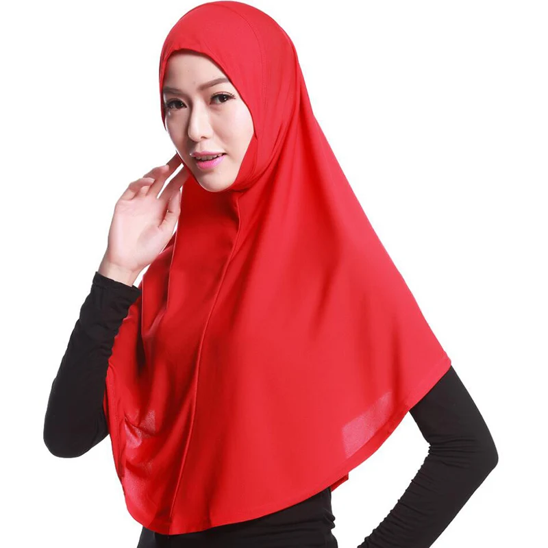 

Muslim cotton 80cm long hijab solid color national cap multicolor Arab ladies headscarf free shipping