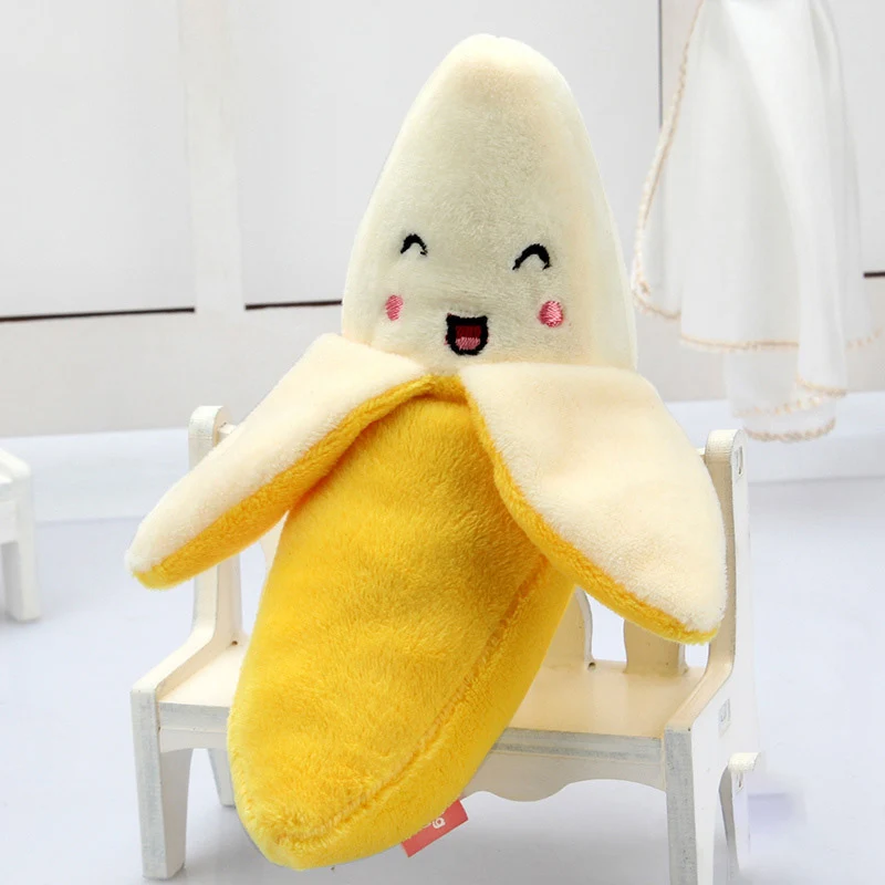 Juguetes de peluche para perros pequeños y grandes, sonido de plátano, juguete masticable para mascotas, productos para Chihuahua