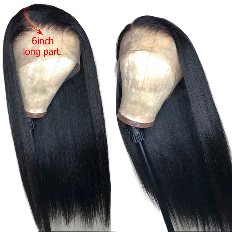 6 дюймов глубокая часть 360 кружевных фронтальных париков для женщин прямые бразильские волосы remy 150% кружева фронта человеческих волос