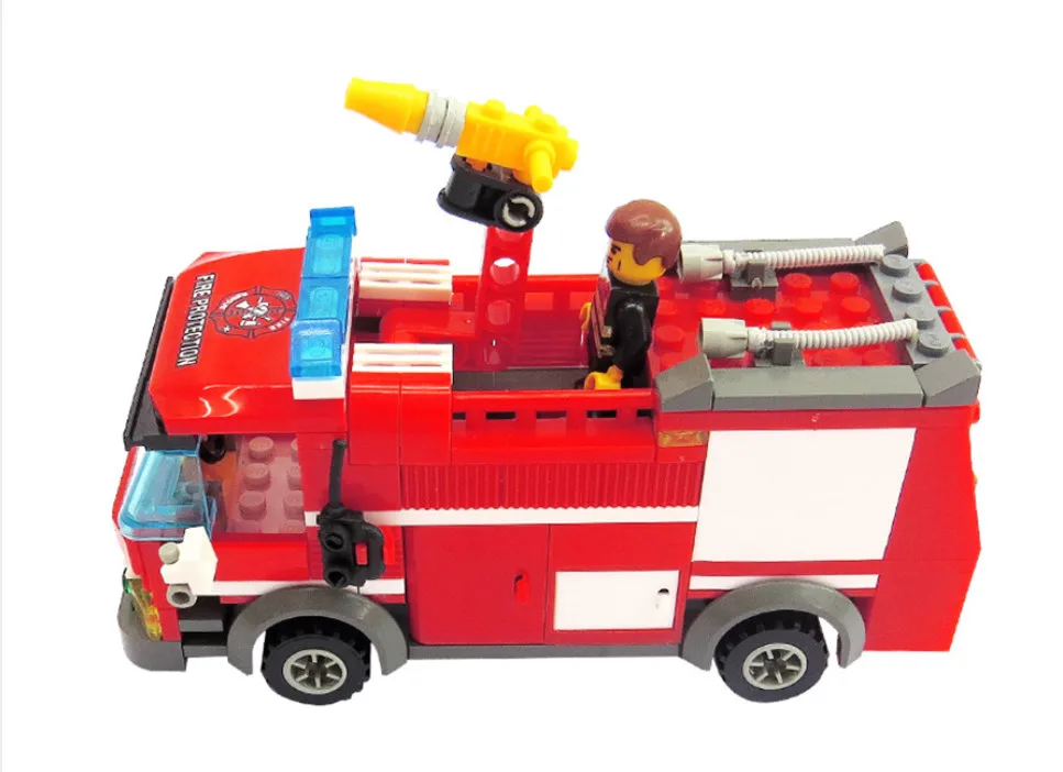 Детские развивающие игрушки 206 шт. пожарной машины укладки блоки мелкие частицы DIY фигурку игрушки подарок для детей