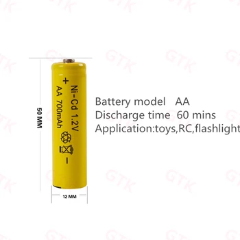 

GTK 8pcs AA 1.2v 700mah nicd rechargeable alkaline battery excellent quality RC electric shaver razor DIY battery pack