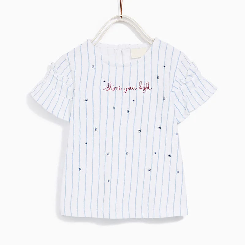 

Little maven Cotton Hand-painted Baby Kids Girls Shorts Sleeve Clothes Summer Children Girl's Tops Tees T Shirt Cute Girls Shirt