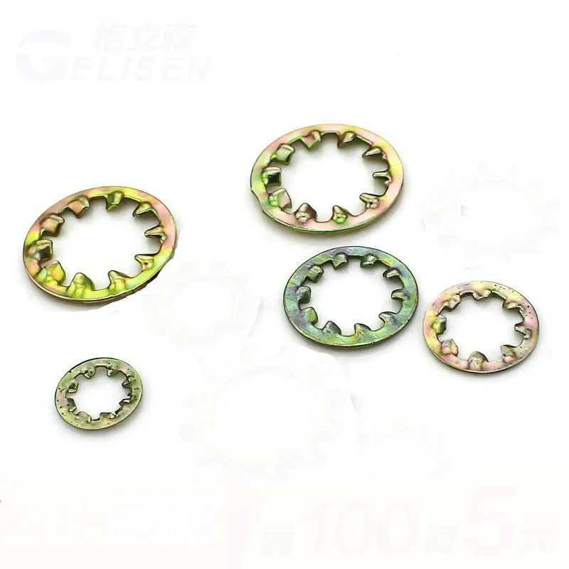 

100PCS M3 M4 M5 M6 M8 M10 Internal Tooth Anti-skid Gasket Retaining Washer