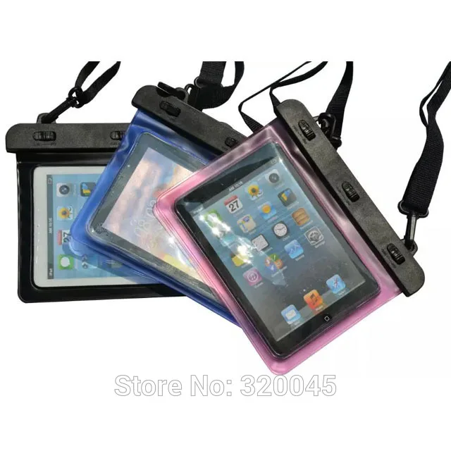 

7 inch universal waterproof bag for ipad mini retina 10meters diving pouch for ipad mini3 tablet PC swim case protective shell