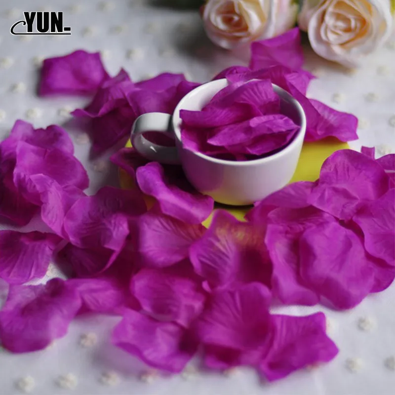 500pcs Fake Rose Petals Flower Girl Toss Silk Petal Artificial Petals Confetti For Wedding Party Decoration 6DYQ006 (37)