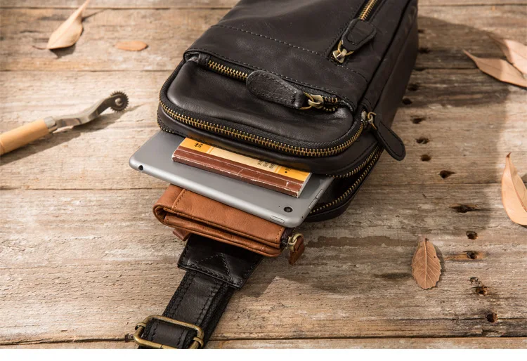 Para Homens Feminino Genuíno Sling Saco de