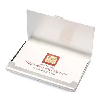 

Creative Aluminum Holder Useful Box Cover Credit Business Card Wallet (Silver)