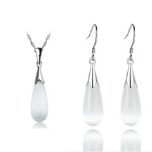 Комплект ювелирных украшений с опалом, Настоящее серебро 925 пробы, ювелирные изделия с белым опалом